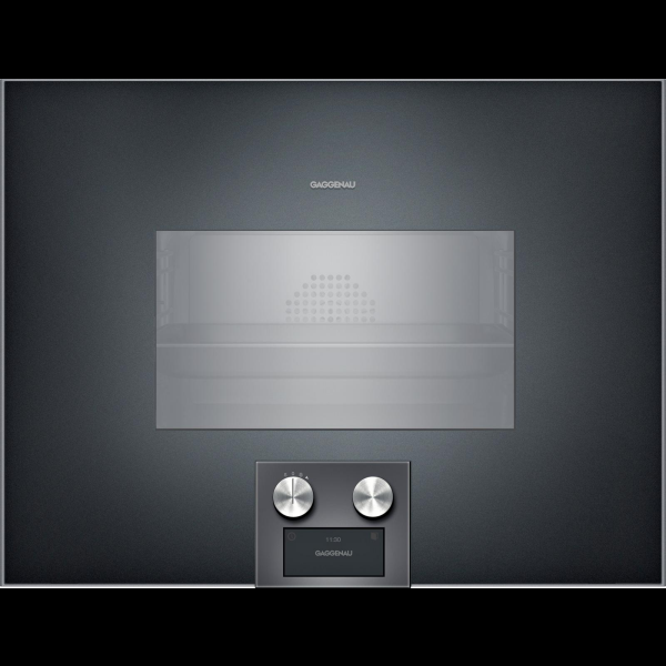 Gaggenau bs454101, 400 series, built-in compact steam oven, 60 x 45 cm, door hinge: right, anthracite